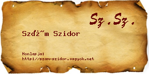 Szám Szidor névjegykártya